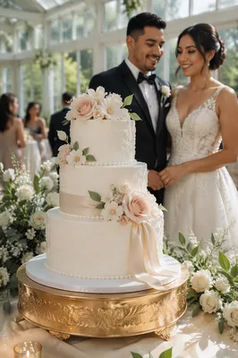 Elegant Three Tier Wedding Cake Display