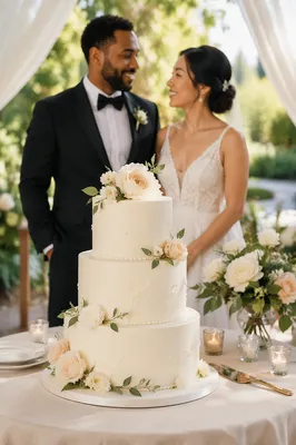 Elegant Three Tier Wedding Cake