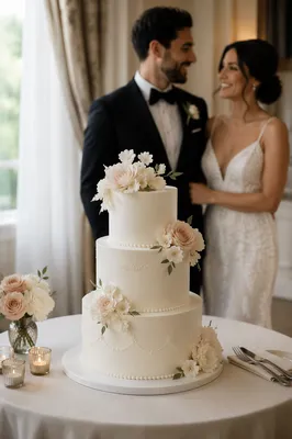 Elegant Three Tier Wedding Cake Display