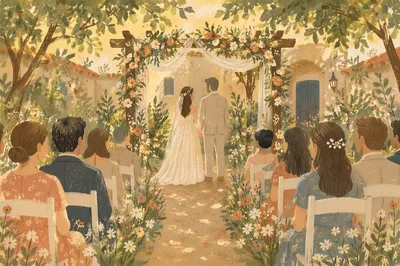 Romantic Outdoor Garden Wedding Ceremony