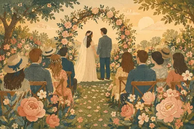 Romantic Outdoor Garden Wedding Ceremony