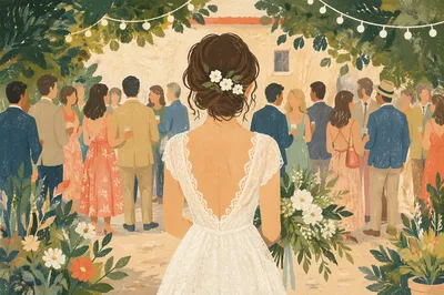 Outdoor Garden Wedding Ceremony at Sunset