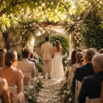 Romantic Outdoor Garden Wedding Ceremony