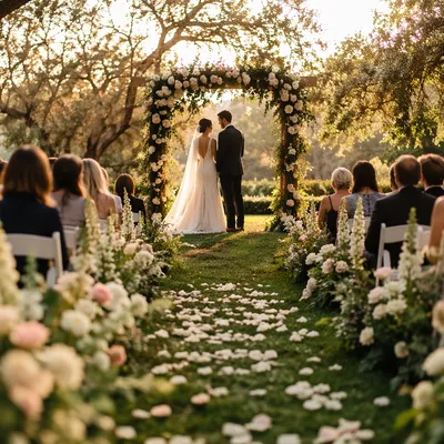 Romantic Outdoor Garden Wedding Ceremony