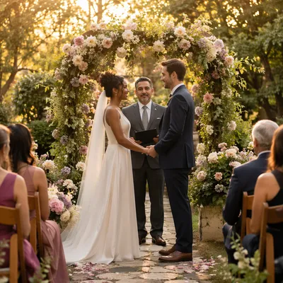 Golden Hour Garden Wedding Ceremony