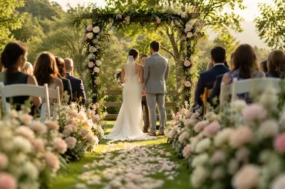 Romantic Outdoor Garden Wedding Ceremony