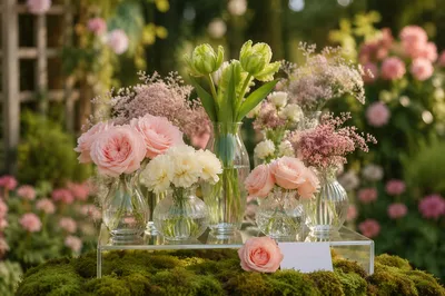 Elegant Outdoor Garden Wedding Floral Display