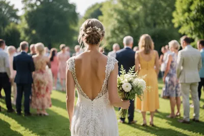Outdoor Garden Wedding Ceremony at Sunset