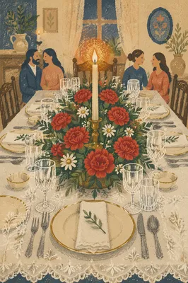 Elegant Wedding Reception Table with Candlelight