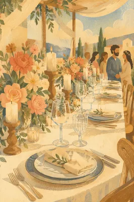 Elegant Wedding Reception Table with Candles