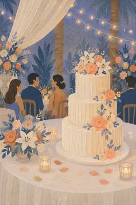 Romantic Wedding Dessert Table with Candlelight