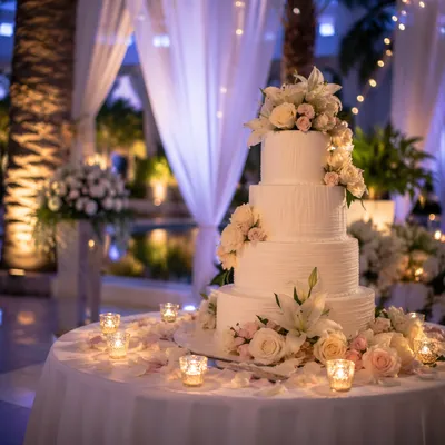 Elegant Wedding Reception Table with Candles