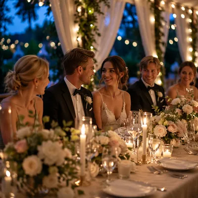 Elegant Wedding Reception Table with Candles