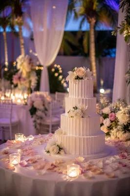 Romantic Wedding Dessert Table With Candles