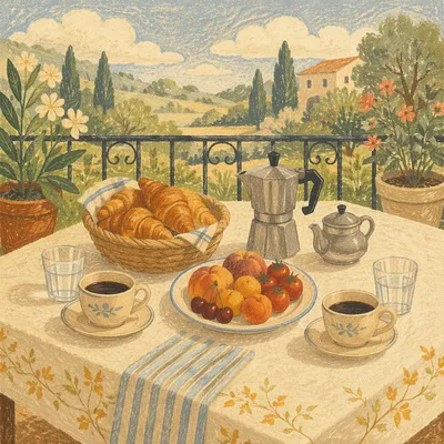 Sunlit Weekend Brunch Table for Two