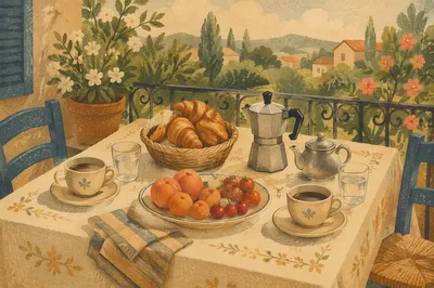 Sunlit Weekend Brunch Table for Two