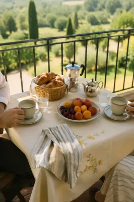 Sunlit Weekend Brunch Table for Two