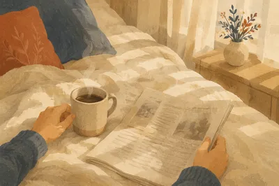 Cozy Weekend Coffee and Newspaper Morning