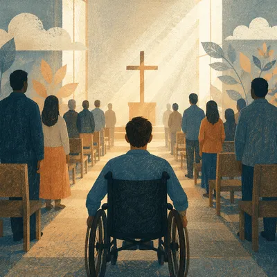 Wheelchair User Facing Church Sanctuary Stage