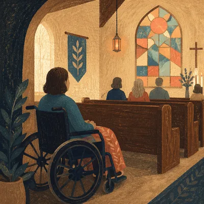 Wheelchair User in Quiet Church Service