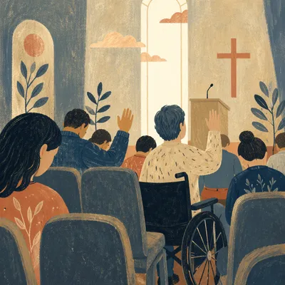 Wheelchair User in Church Service