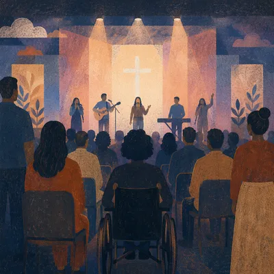 Wheelchair User in Church Service