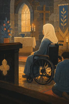 Wheelchair User in Quiet Church Service