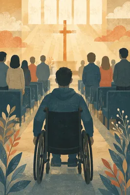 Wheelchair User Facing Church Stage