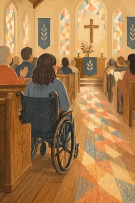 Wheelchair User in Quiet Church Service