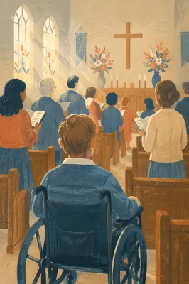 Wheelchair User in Chapel Worship Service