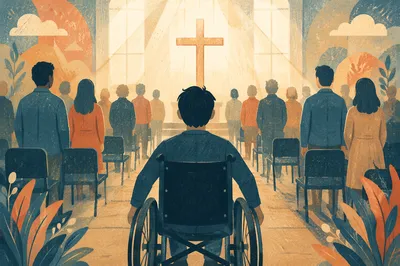 Wheelchair User Facing Church Sanctuary Stage