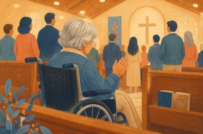 Wheelchair User in Church Service