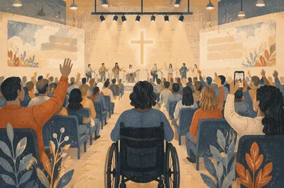 Wheelchair User in Church Service