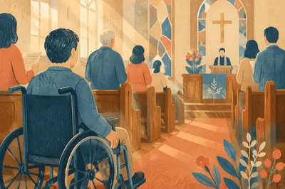 Wheelchair User in Quiet Church Service