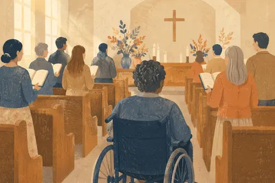 Wheelchair User in Chapel Worship Service