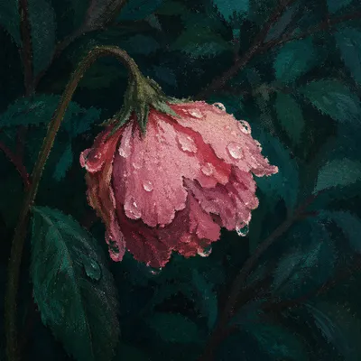 Reviving Wilted Pink Flower After Rain