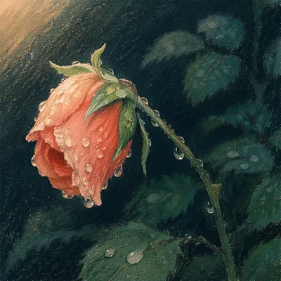 Reviving Wilted Rosebud With Morning Dew