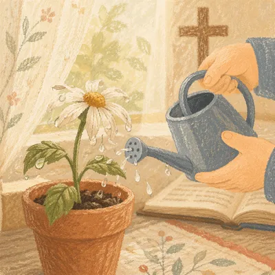 Wilted Flower Revived After Morning Prayer
