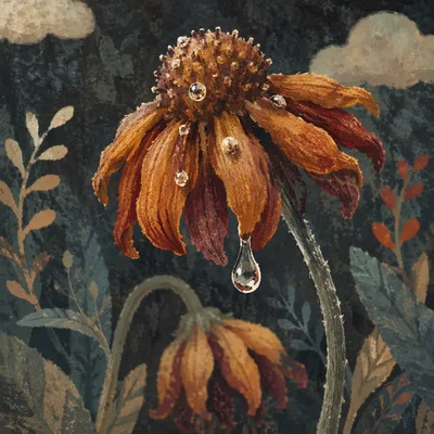 Wilted Flower Reviving After Gentle Watering