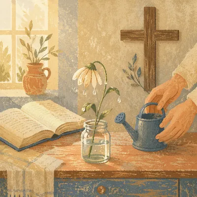 Wilted Wildflower Revived by Morning Prayer