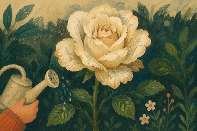 Reviving Cream Rose with Morning Water Drops
