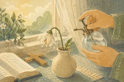 Wilted Wildflower Revived During Morning Devotion