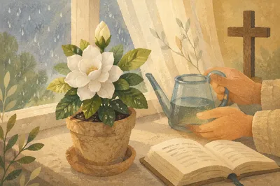 Reviving White Gardenia on Kitchen Windowsill
