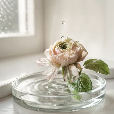 Wilted Flower Reviving in Morning Dew