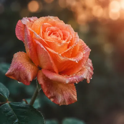 Reviving Coral Rose With Morning Dew