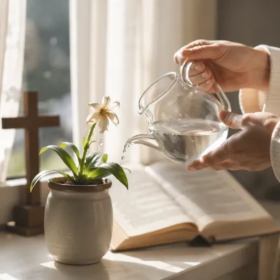 Reviving Wilted Flower in Morning Devotion