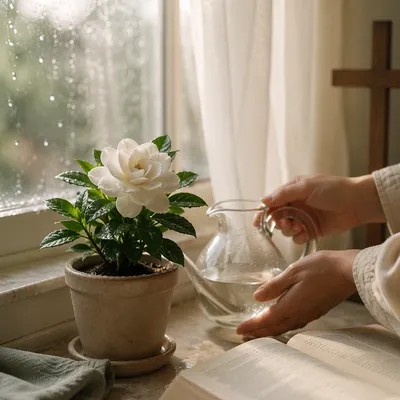 Wilted Gardenia Revived by Morning Water