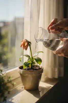 Wilted Flower Revived by Morning Water