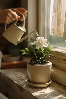 Wilted White Flower Renewed by Gentle Care