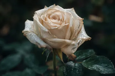 Reviving Cream Rose With Morning Water Drops